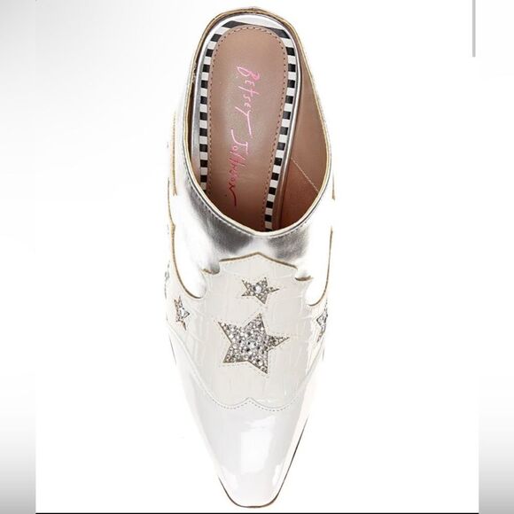 Betsy Johnson Denniss Embellished Patent Western Mules - Picture 5 of 16